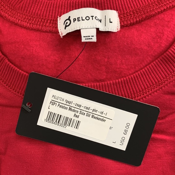 Peloton Red Modern Side Slit Weekender Sweatshirt Large - Picture 7 of 7